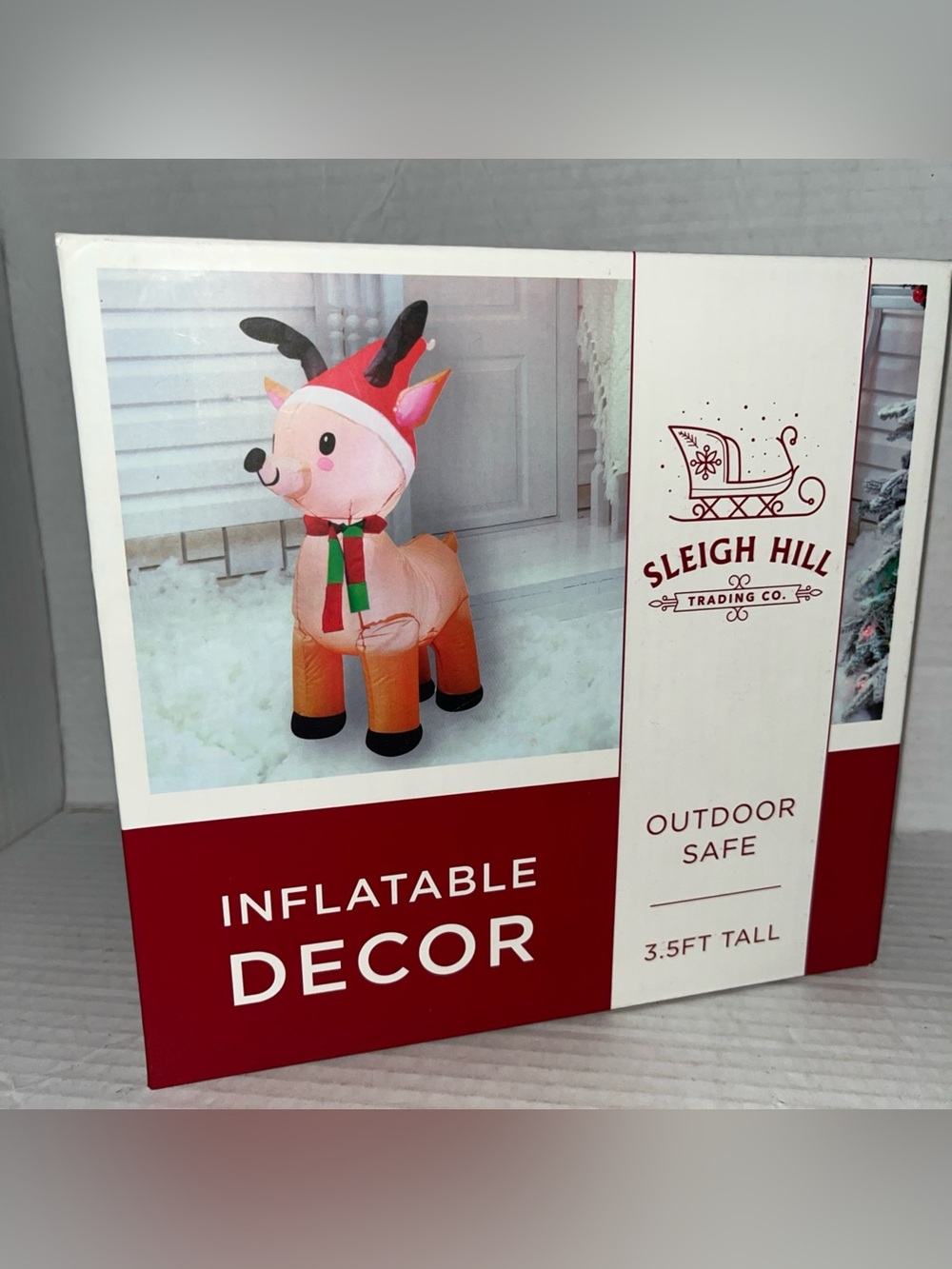 Sleigh Hill Holiday 3.5 ft LED Inflatable Decor Reindeer Indoor/Outdoor New